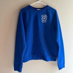 Abercrombie & Fitch Blue Crewneck Sweatshirt Classic Preppy Collegiate Pullover